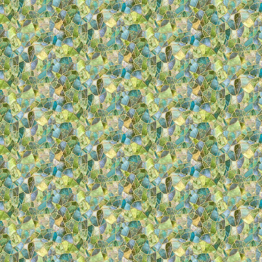 Timeless Treasures Mosaic Bee, GEO-CD4530, Green,