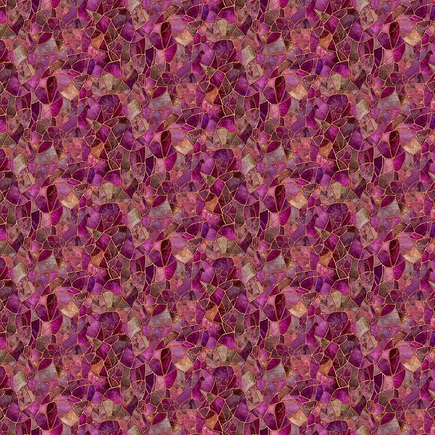 Timeless Treasures Mosaic Bee, GEO-CD4530, Magenta,