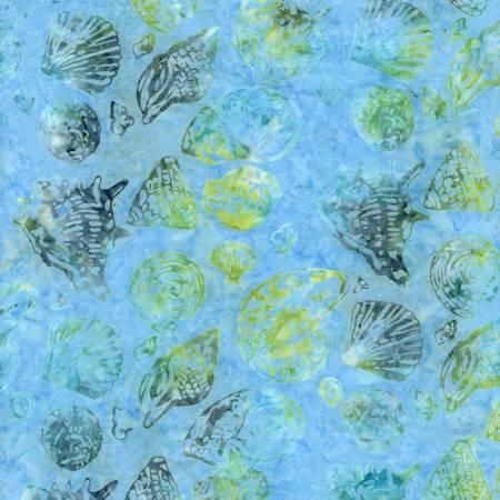 Timeless Treasures Sea Conches, B7917-BLUE, Blue