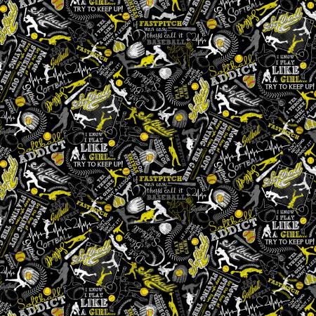 Timeless Treasures, Softball, SPORT-CD1694-BLACK