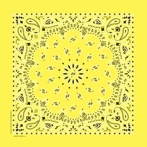 Traditional Paisley Bandanna, B22PAI-003, Yellow