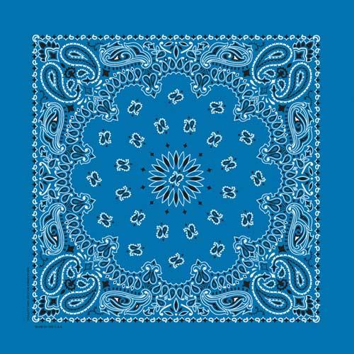 Traditional Paisley Bandanna, B22PAI-043, Mirage Blue