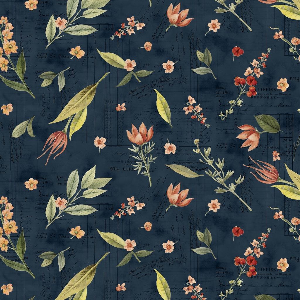 White Owl Textiles Beneath The Canopy, W150-018-758, Navy,
