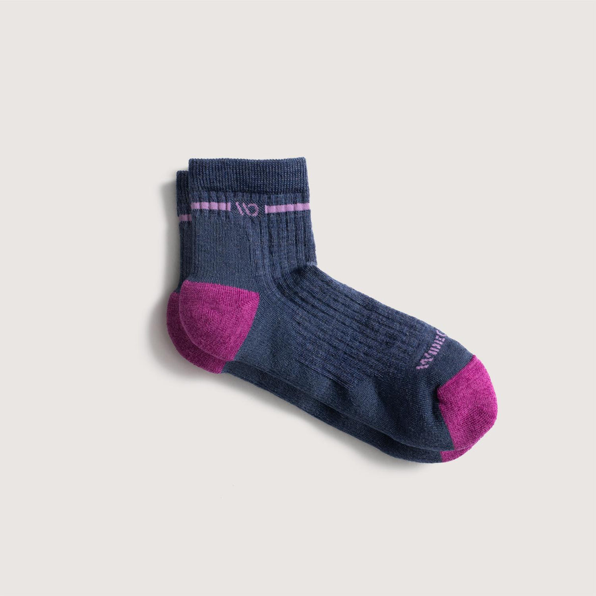 Wide Open, Single Stripe Quarter Sock, 9501-DEN, Denim, S