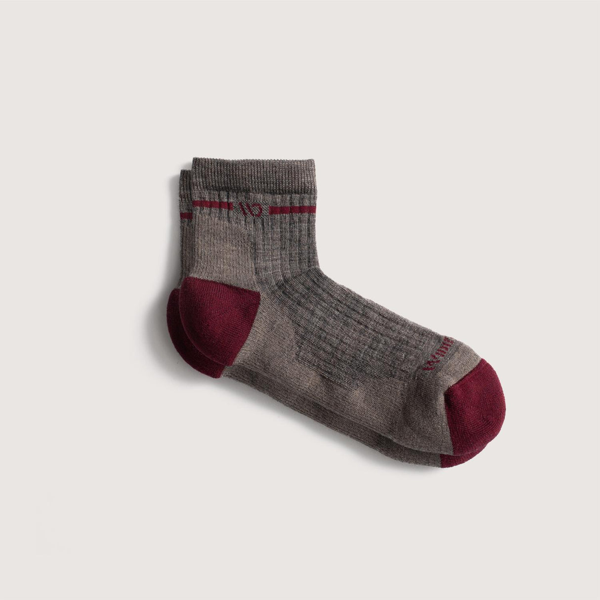 Wide Open, Single Stripe Quarter Sock, 9501-TAU, Taupe, S