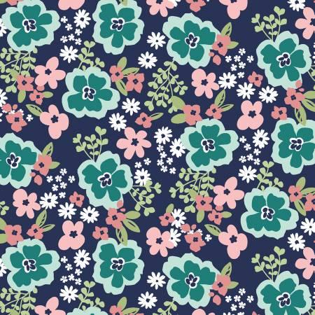 Wilmington Prints, Angela Nickeas, Juliette, 3064-29201-443, Navy