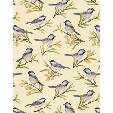 Wilmington Prints® Chickadee Charm, 3017-27727-290, Cream ,