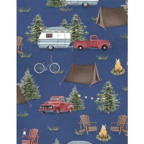 Wilmington Prints® Evergreen Escape, 3059-20061-473, Navy,