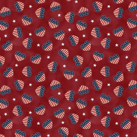 Wilmington Prints, Jungle Design Inc., Hearts Anthem, 1031-84477-314, Red