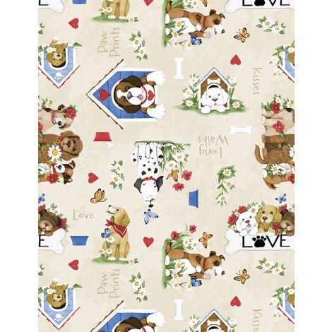 Wilmington Prints® Paws At Play, 3023-39919-221, Light Cream,