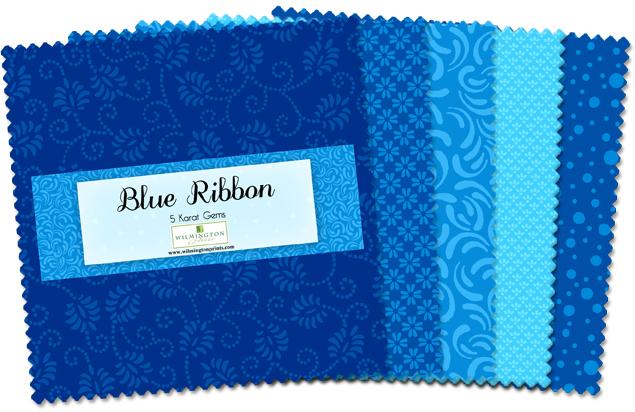 Wilmington Prints® Pre-Cuts, Blue Ribbon, 5" Squares, 507-50-507