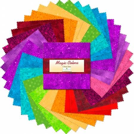 Wilmington Prints® Pre-Cuts, Magic Colors, 5" Squares, 507-14-507