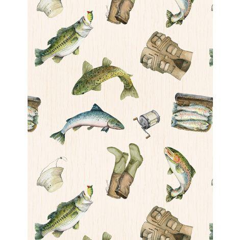 Wilmington Prints® Reeled In, 3061-21771-272, Cream,