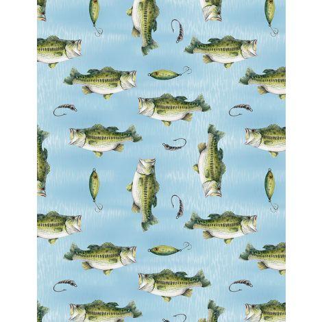 Wilmington Prints® Reeled In, 3061-21772-470, Light Blue,