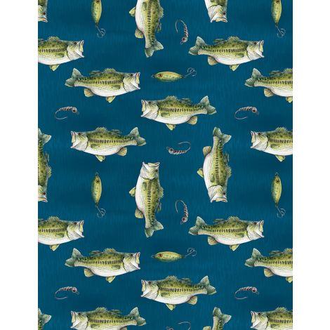 Wilmington Prints® Reeled In, 3061-21772-471, Blue,