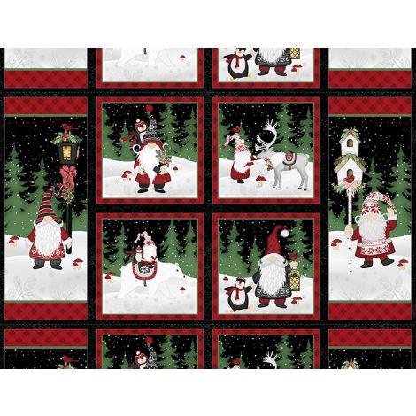 Wilmington Prints, Snowy Gnomies, 3074-49369-937, Multi,