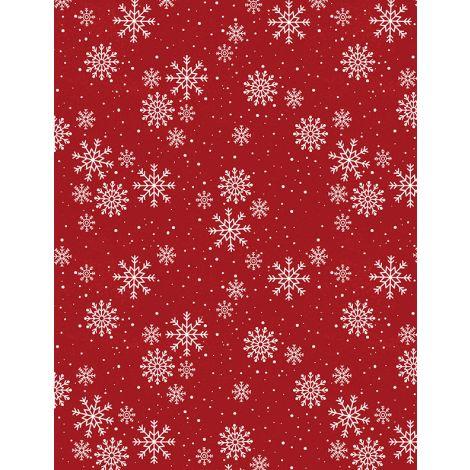 Wilmington Prints, Snowy Gnomies, 3074-49376-313, RED,
