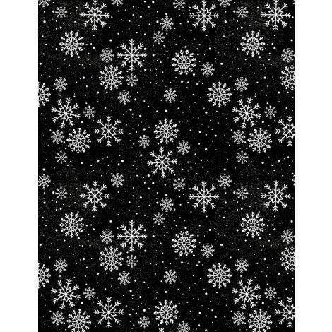 Wilmington Prints, Snowy Gnomies, 3074-49376-919, Black,