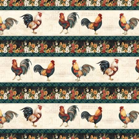 Wilmington Prints, Susan Winget, Garden Gate Roosters, 3023-39811-149, Multi