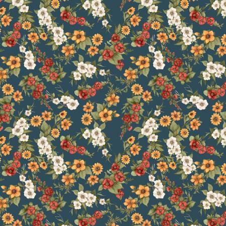 Wilmington Prints, Susan Winget, Garden Gate Roosters, 3023-39814-413, Teal