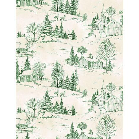 Wilmington Prints® The Jolly North, 3036-18064-277, Cream/Green,