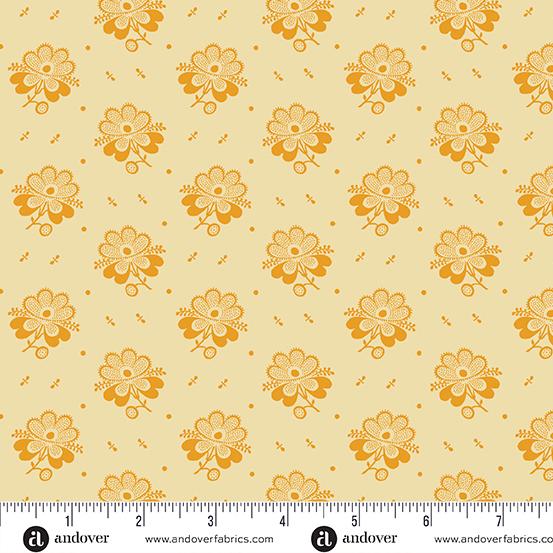 Andover Fabrics Indigo Cheddar 2, A-1143-L, Cream,
