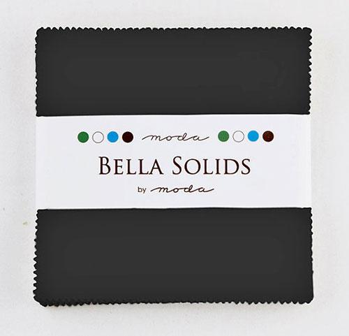 Bella Solids Charm Pack Black