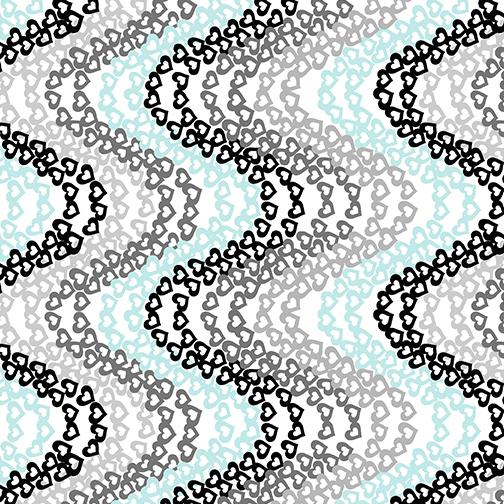 Benartex, All You Knit is Love, 9924-05, White/Aqua