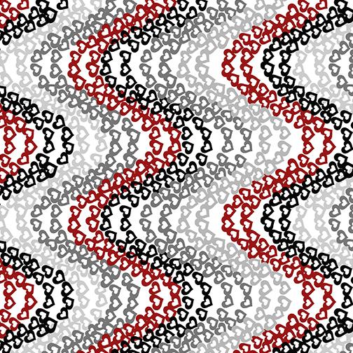 Benartex, All You Knit is Love, 9924-10, White/Red