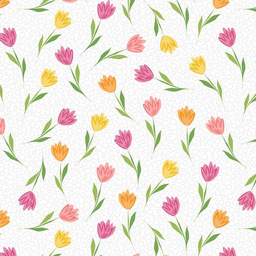 Benartex, Full Bloom, 10292-21, White/Pink