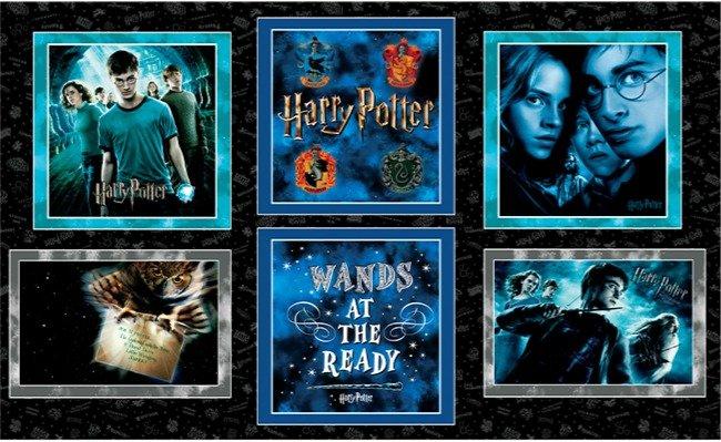 Benartex, Harry Potter Pillow Panel, 15221W-12, Black