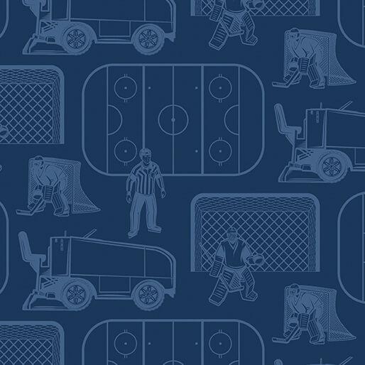 Benartex Ice Hockey, 16890-56, Dark Blue,