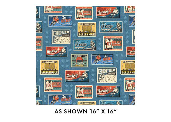 Benartex Ice Hockey, 16892-55, Blue,