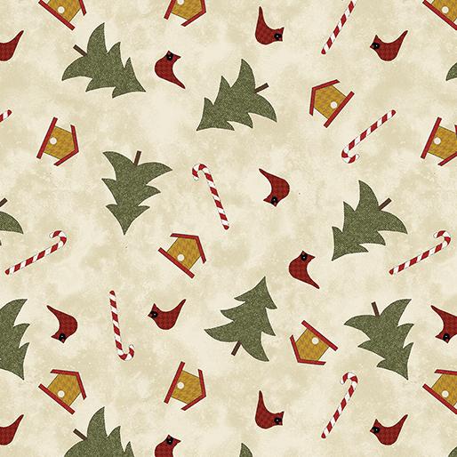 Benartex Snowballs, 16242-07, Cream, Cheryl Haynes