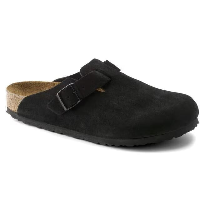 Birkenstock Boston Soft Footbed, 660473, Black Suede