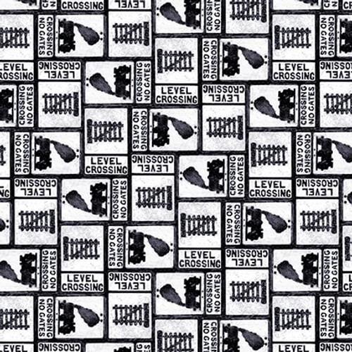 Blank Quilting Corp, Larry Grossman, On the Right Track, 3078-01, Off White