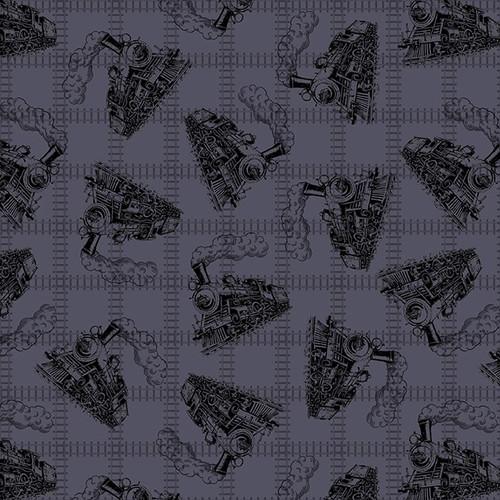 Blank Quilting Corp, Larry Grossman, On the Right Track, 3080-95, Charcoal