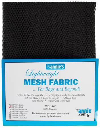 By Annie, Mesh Lite Weight 18in x 54in, SUP209-BLK, Black