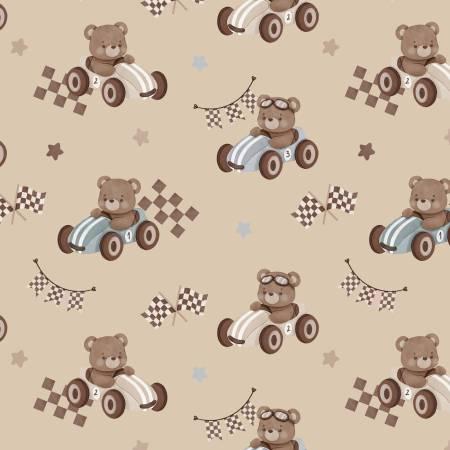 Camelot Fabrics, Racing Bears, 21251401-02, Beige,