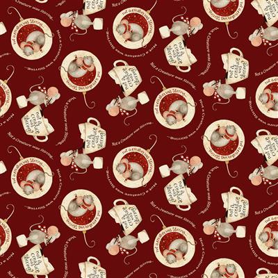 Clothworks Gingerbread Christ, Y4119-83, Dark Red, Dan Dipaolo