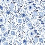 Clothworks, Heatherlee Chan, Bloom Wildly, y3327-93, Light Navy