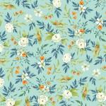 Clothworks, Heatherlee Chan, Bloom Wildly, y3328-100, Light Turquoise