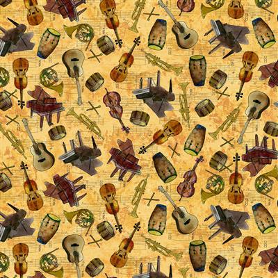 Clothworks Jammin', Y5024-68, Gold,