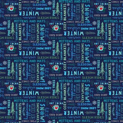 Clothworks Textiles Snow Drift, Y4201-53, Navy Blue,