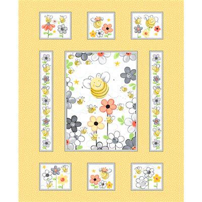 Clothworks Textiles Sweet Bees, SB20360-310, Yellow, Suzybee