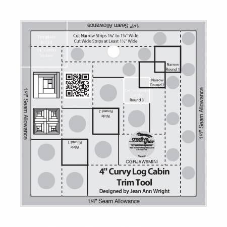 Creative Grids® 4in Curvy Log Cabin Trim Tool, CGRJAW6MINI