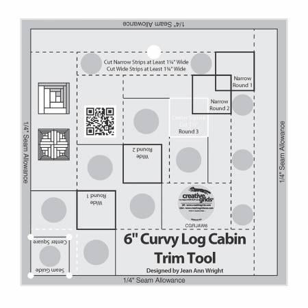 Creative Grids®, 6" Curvy Log Cab” Trim Tool, CGRJAW6