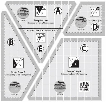 Creative Grids® 6" Scrap Crazy Templates Ruler, CGRMT6