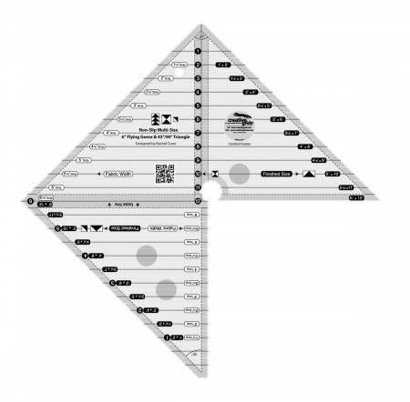 Creative Grids® Multi-Size 45° & 90° Flying Geese Ruler, CGRMSFG4590