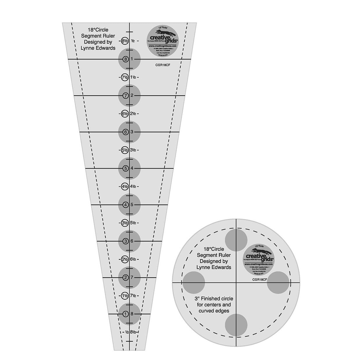 Creative Grids® Ruler 20 Petal Dresden Plate & Fan Set, CGR18CF